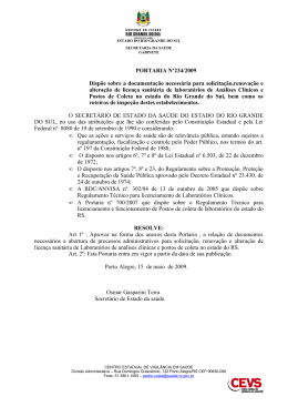 Portaria 234, 19 de junho de 2009 - Secretaria Estadual da Sa&uacute;de