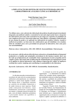 A implanta&ccedil;&atilde;o do Sistema de Gest&atilde;o Integrada (SIG)