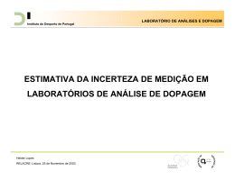 Incertezas em an&aacute;lises de dopagem