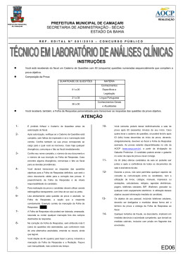 ED06 T&Eacute;CNICO EM LABORATORIO EM ANALISES CLINICAS