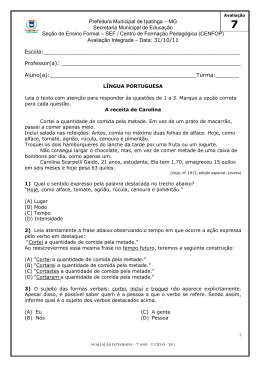 LEIA O TEXTO A SEGUIR E RESPONDA AS QUEST&Otilde;ES 1