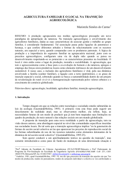 agricultura familiar e o local na transi&ccedil;&atilde;o agroecol&oacute;gica