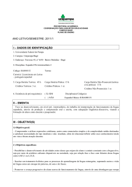 ano letivo/semestre: 2011/1 i