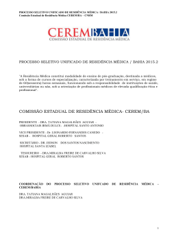 processo seletivo unificado de resid&ecirc;ncia m&eacute;dica da bahia