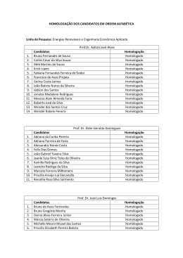 Inscri&ccedil;&otilde;es Homologadas