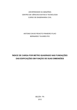 &iacute;ndice de carga por metro quadrado nas funda&ccedil;&otilde;es das