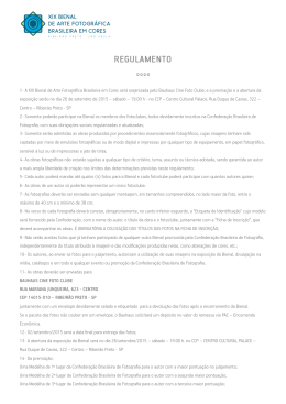 1- A XIX Bienal de Arte Fotogr&aacute;fica Brasileira em Cores ser&aacute;