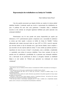 Representação dos trabalhadores na Justiça do Trabalho