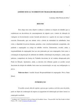 ASSÉDIO SEXUAL NO DIREITO DO TRABALHO