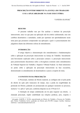 PRESCRIÇÃO INTERCORRENTE NA JUSTIÇA DO TRABALHO E