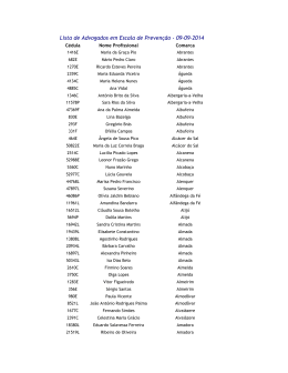 Lista de Advogados em Escala de Preven&ccedil;&atilde;o - 09-09-2014