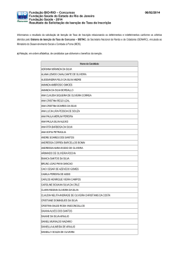 Resultado da Isen&ccedil;&atilde;o
