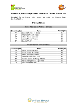 Resultado Final - Tutores Presenciais