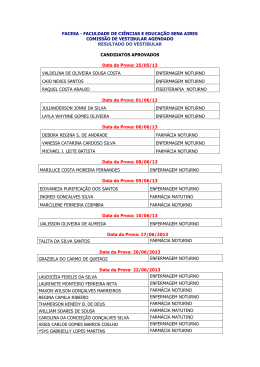 facesa - faculdade de ci&ecirc;ncias e educa&ccedil;&atilde;o sena aires comiss&atilde;o de