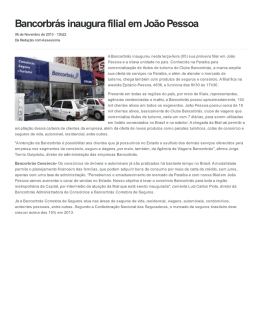 Bancorbrás inaugura ﬁlial em João Pessoa