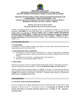 EDITAL 415-2014 - PROEJA 2015 - Jo&atilde;o Pessoa