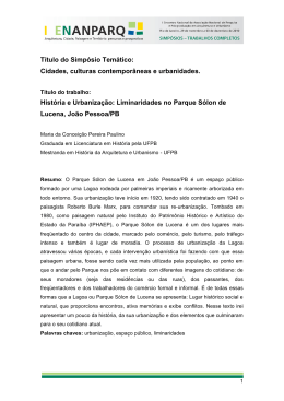 Liminaridades no Parque S&oacute;lon de Lucena, Jo&atilde;o Pessoa/PB