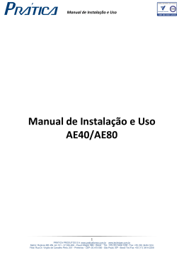 Manual de Instala&ccedil;&atilde;o e Uso AE40/AE80