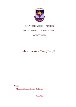 &Aacute;rvores de Classifica&ccedil;&atilde;o - Universidade dos A&ccedil;ores