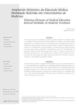 Ampliando Elementos da Educação Médica: Morbidade