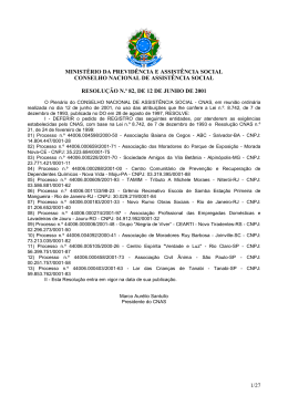 Resolu&ccedil;&otilde;es de 082 a 100 - MINIST&Eacute;RIO DO Desenvolvimento