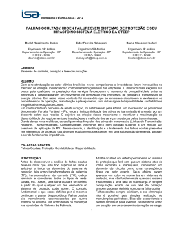 experi&ecirc;ncia da cteep em an&aacute;lise de perturba&ccedil;&otilde;es