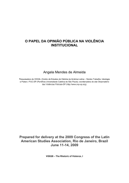 Leia mais - Observat&oacute;rio das Viol&ecirc;ncias Policiais &bull; SP