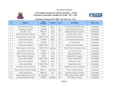 Resultado da Sele&ccedil;&atilde;o JNIC/SBPC 2012