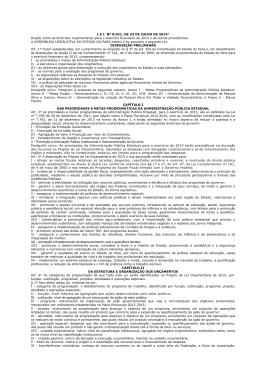 L E I  N&ordm; 8.031, DE 23 DE JULHO DE 2014* Disp&otilde;e sobre as