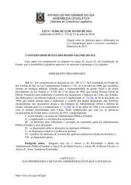 LDO Vigente - Secretaria da Justi&ccedil;a e dos Direitos Humanos
