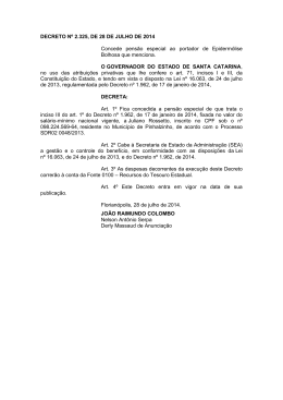 Decreto N. 2.325, de 28 de julho de 2014