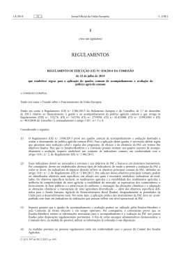 REGULAMENTO DE EXECUÇÃO (UE) N.o 834/2014 DA