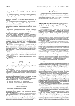 Despacho n.&ordm; 9409/2014 - Escola Superior de Tecnologia da Sa&uacute;de