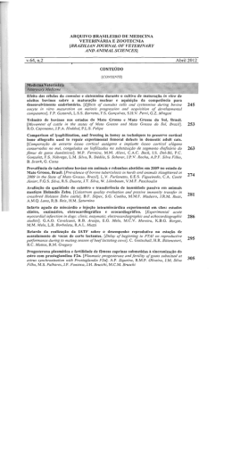 ARQUIVO BRASILEIRO DE MEDICINA vETERIN&Aacute;RIA E zooTEcNIA