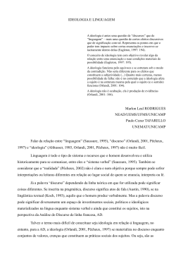 IDEOLOGIA E LINGUAGEM Marlon Leal RODRIGUES NEAD/UEMS