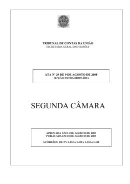 SEGUNDA CÂMARA - Tribunal de Contas da União