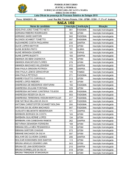 Inscrições Homologadas e salas de prova.