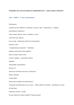 INTRODU&Ccedil;&Atilde;O AOS ESTUDOS DA PERFORMANCE &ndash; LEDA
