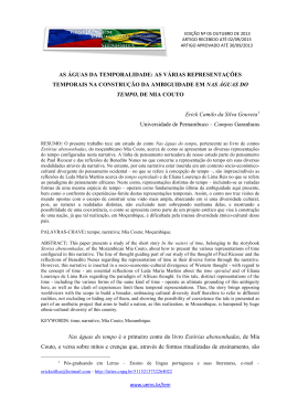 as &aacute;guas da temporalidade: as v&aacute;rias representa&ccedil;&otilde;es