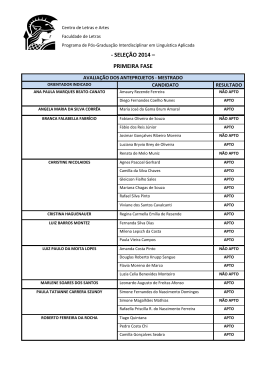 Resultado da avalia&ccedil;&atilde;o dos anteprojetos
