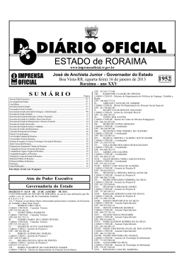 Di&aacute;rio Oficial BOA VISTA, 16 DE JANEIRO DE 2013