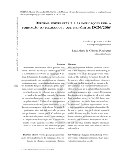 Reforma universitária e as implicações para a formação do pedagogo