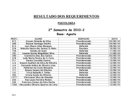 RESULTADO DOS REQUERIMENTOS