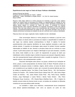 Experi&ecirc;ncias do ator negro no Teatro