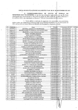 EDITAL DE REATIVAÇÃO DE PAGAMENTO Nºl49 DE 09