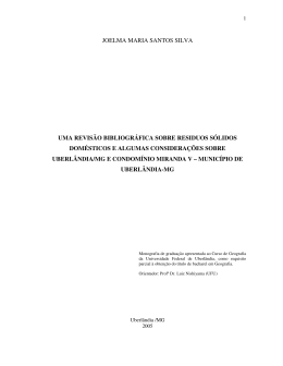 joelma maria santos silva uma revis&atilde;o bibliogr&aacute;fica sobre residuos