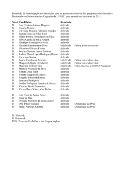 Resultado da homologa&ccedil;&atilde;o das inscri&ccedil;&otilde;es para os