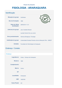 FISIOLOGIA - ARARAQUARA - Faculdade de Odontologia