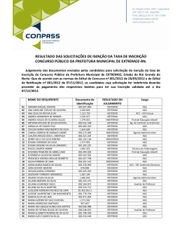 resultado das solicita&ccedil;&otilde;es de isen&ccedil;&atilde;o da taxa de inscri&ccedil;&atilde;o concurso