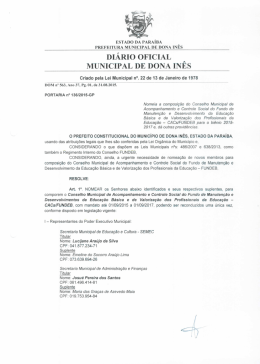 DIÁRIO OFICIAL A MUNICIPAL DE DONA INES